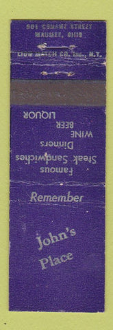 Matchbook Cover - John's Place Maumee OH restaurant Midget