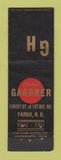 Matchbook Cover - Hotel Gardner Fargo ND Midget