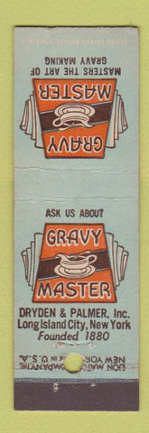 Matchbook Cover - Gravy Master Dryden Palmer Long Island City NY Midget
