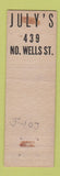Matchbook Cover - July's Chicago IL  Midget