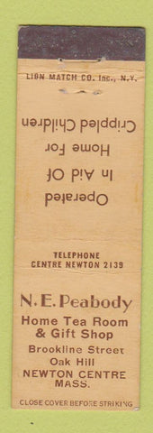 Matchbook Cover - NE Peabody Gift Shop Tea Room Newton Centre MA Midget
