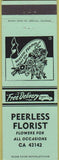Matchbook Cover - Peerless Florists NO TOWN