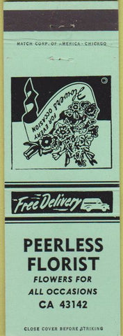 Matchbook Cover - Peerless Florists NO TOWN