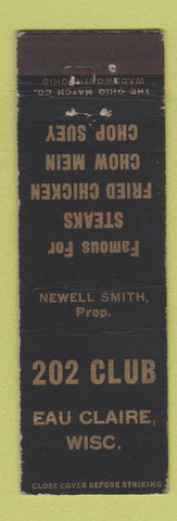 Matchbook Cover - 202 Club Eau Claire WI Midget