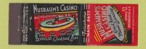 Matchbook Cover - Nusbaum's Casino Rochester NY Midget