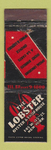 Matchbook Cover - Lobster Oyster Chop House New York City Midget