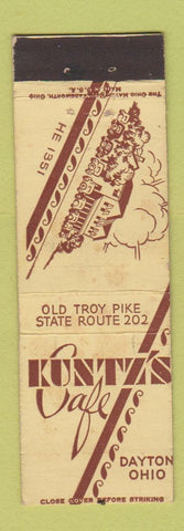 Matchbook Cover - Kuntz's Cafe Dayton OH WEAR Midget