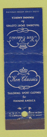 Matchbook Cover - Ken Classics Clothes Midget