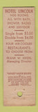 Matchbook Cover - Hotel Lincoln New York City  Midget