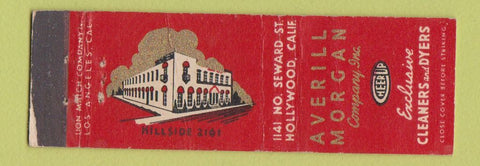 Matchbook Cover - Averill Morgan Cleaners Dyers Hollywood CA WORN Midget