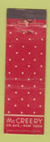 Matchbook Cover - McCreery New York City WEAR Midget