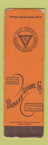 Matchbook Cover - Donley Stahl Lincoln NE Surgical Supply SAMPLE WEAR Midget