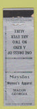 Matchbook Cover - Maysons Women's Clothes Macon GA WEAR Midget