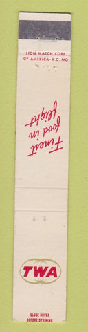 Matchbook Cover - TWA Airlines WHITE 10 Strike