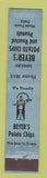 Matchbook Cover - Beyer's Potato Chips BLUE 12 Strike