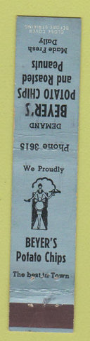 Matchbook Cover - Beyer's Potato Chips BLUE 12 Strike
