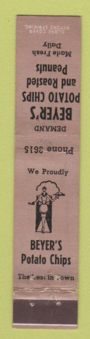 Matchbook Cover - Beyer's Potato Chips PINK 12 Strike