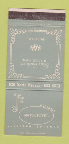 Matchbook Cover - J's Motor Hotel Colorado Springs 30 Strike