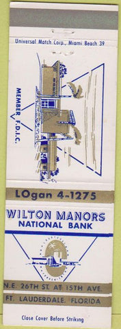 Matchbook Cover - Wilton Manors Bank Fort Lauderdale FL