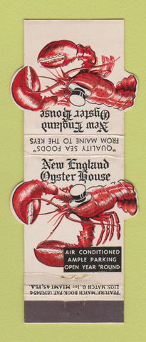 Matchbook Cover - New England Oyster House Coral Gables Miami FL Contour