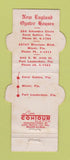 Matchbook Cover - New England Oyster House Coral Gables Miami FL Contour