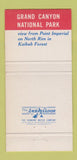 Matchbook Cover - Union Pacific Railroad Kaibab Forest Grand Canyon 30 Strike
