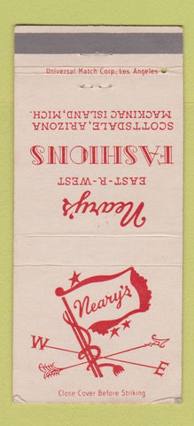 Matchbook Cover - Neary's Fashions Clothes Mackinac Island MI WEAR 30 Strike