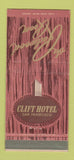 Matchbook Cover - Clift Hotel San Francisco CA Redwood Room 30 Strike