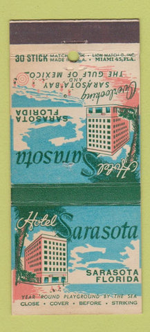 Matchbook Cover - Hotel Sarasota FL 30 Stick
