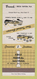 Matchbook Cover - 1st Federal Savings Delray Beach FL Boca Raton 30 Strike