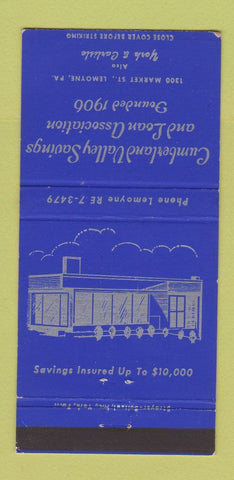 Matchbook Cover - Cumberland Valley Savings & Loan Lemoyne PA 30 Strike
