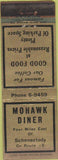 Matchbook Cover - Mohawk Diner Schenectady NY