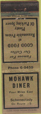 Matchbook Cover - Mohawk Diner Schenectady NY