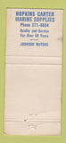 Matchbook Cover - Hopkins Carter Marine Supply Miami FL WEAR  30 Strike