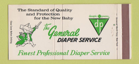 Matchbook Cover - General Diaper Service Irvington NJ 30 Strike