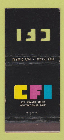 Matchbook Cover - CFI Hollywood CA Film Labs 21 Strike Feature
