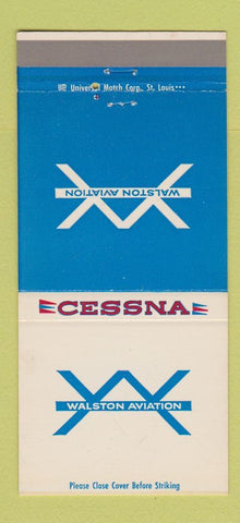 Matchbook Cover - Cessna Airplanes Walston Aviation East Alton IL 30 Strike