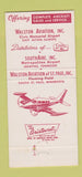 Matchbook Cover - Cessna Airplanes Walston Aviation East Alton IL 30 Strike