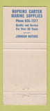 Matchbook Cover - Hopkins Carter Marine Supply Miami FL  30 Strike