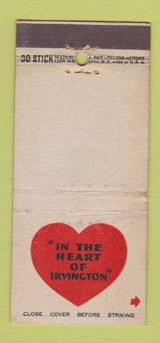 Matchbook Cover - Irvington National Bank NJ? WEAR 30 Stick