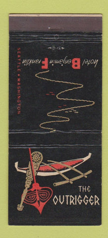 Matchbook Cover - Hotel Benjamin Franklin Seattle WA Outrigger 21 Strike Feature
