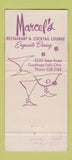 Matchbook Cover - Marcel's Restaurant Cuyahoga Falls OH 30 Strike