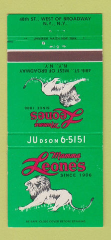 Matchbook Cover - Mamma Leone's New York City 30 Strike
