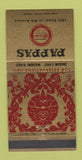 Matchbook Cover - Pappas Restaurant New York City 1960 30 Strike