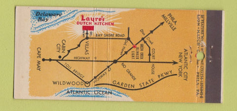 Matchbook Cover - Laure's Dutch Kitchen Villas NJ 21 Strike Feature
