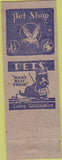 Matchbook Cover - Superior Pet Shop Cleveland OH