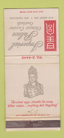 Matchbook Cover - Imperial Palace Chinese Food San Francisco CA WEAR 30 Strike