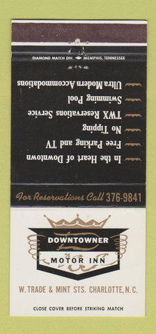 Matchbook Cover - Downtowner Motor Inn Charlotte NC 30 Strike