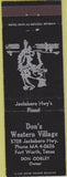 Matchbook Cover - Don's Western Village Fort Worth TX