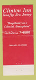 Matchbook Cover - Clinton Inn Tenafly NJ 21 Strike Feature